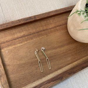 Gold paperclip earrings